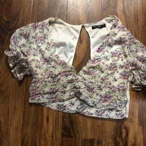 Nasty Gal Floral crop top